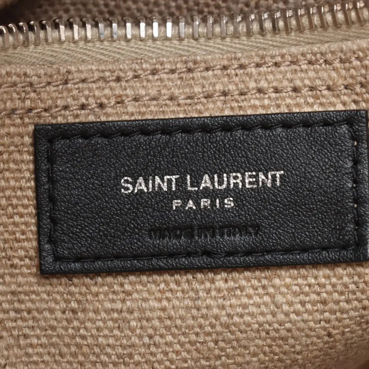 Pre-Loved Université Flat Crossbody Pouch Crossbody Bag Plain Canvas with Silver Hardware, Beige