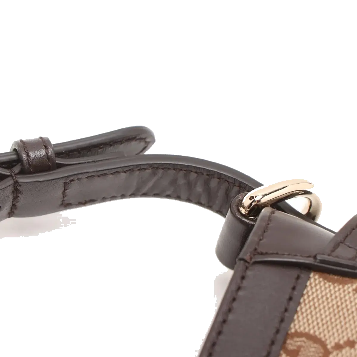 Pre-Loved Jackie Crossbody Bag Monogram Coated Canvas Mini with Gold Hardware, Beige Brown