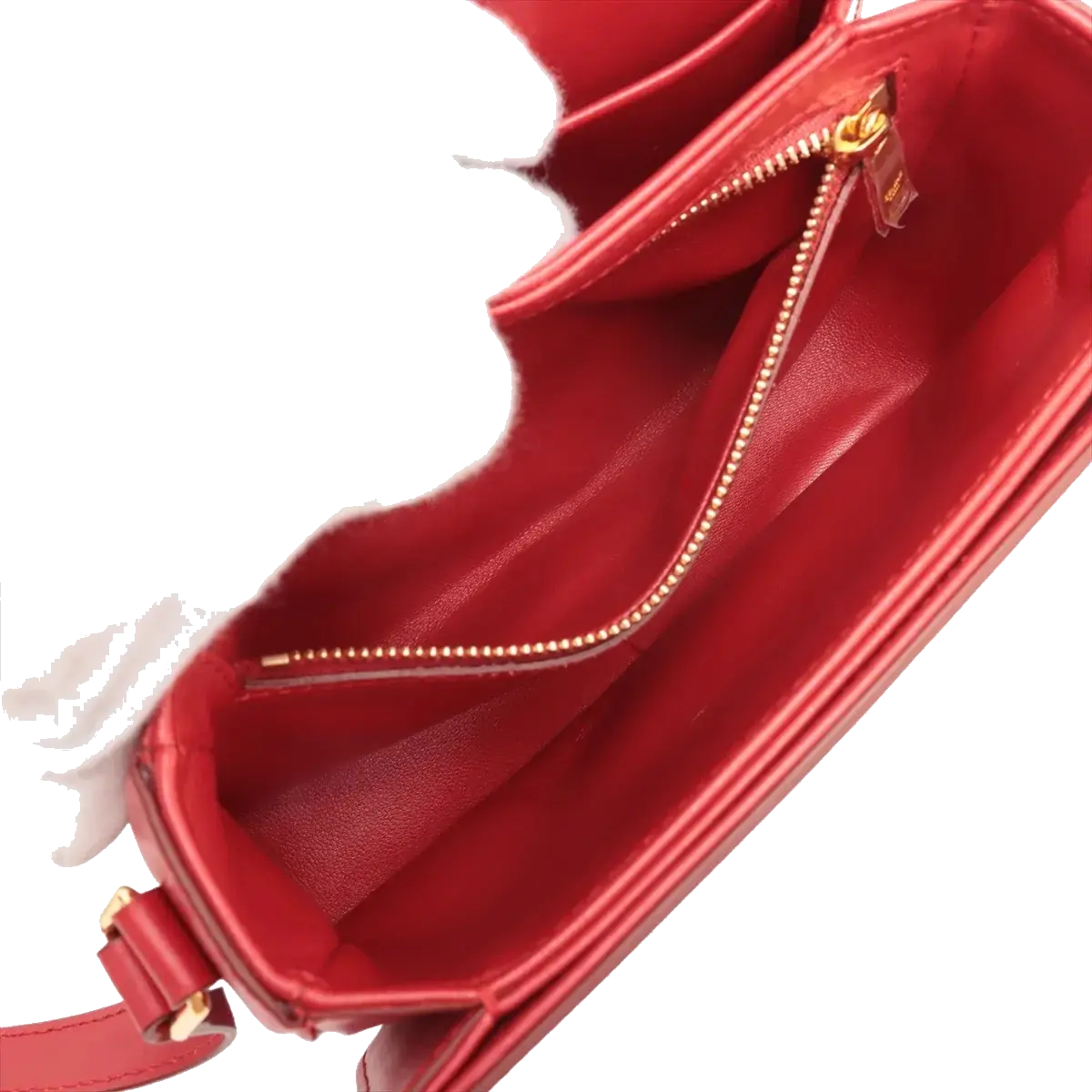 Pre-Loved Triomphe Shoulder Bag Leather Teen with Gold Hardware, Red