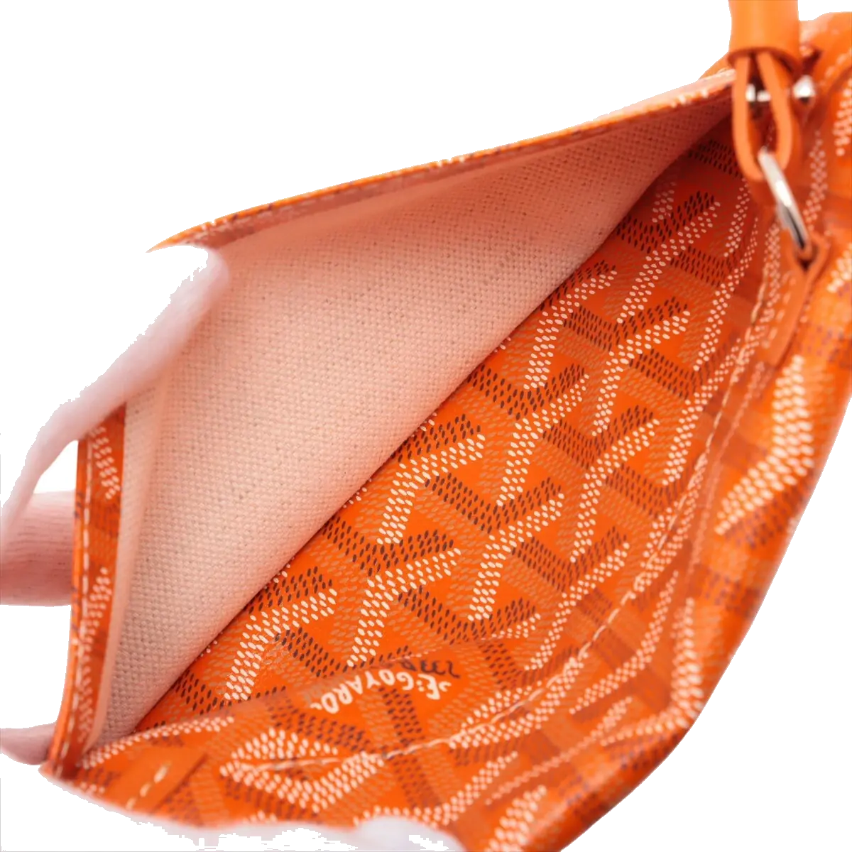 Pre-Loved Saint Louis Tote Chevron Coated Canvas PM with Silver Hardware, Orange