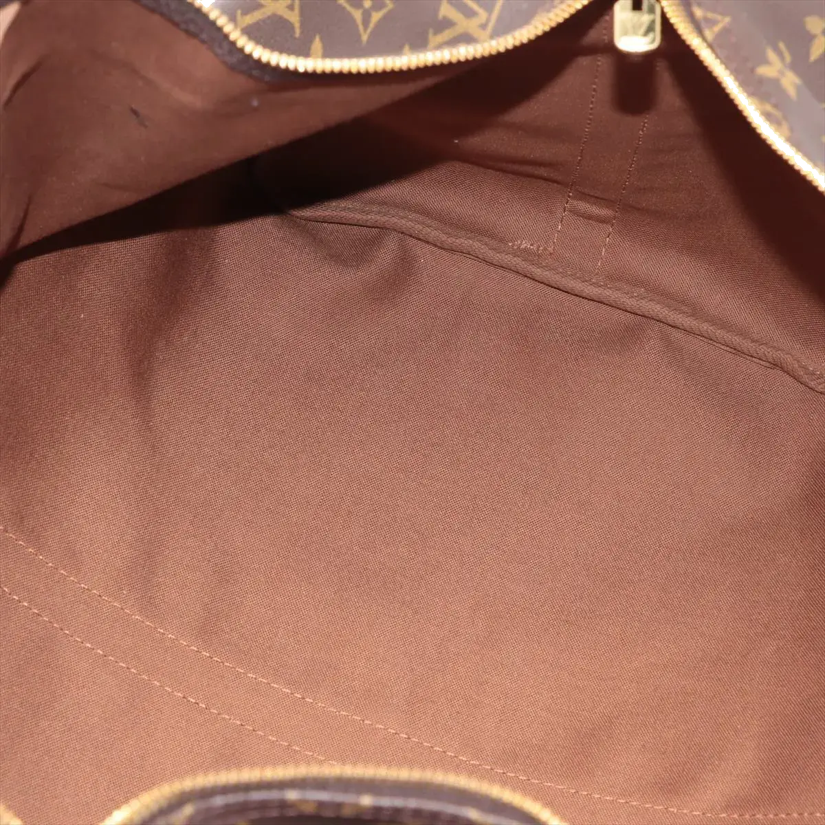Pre-Loved Keepall Bandoulière Travel Bag Monogram Coated Canvas 55 with Gold Hardware, Brown