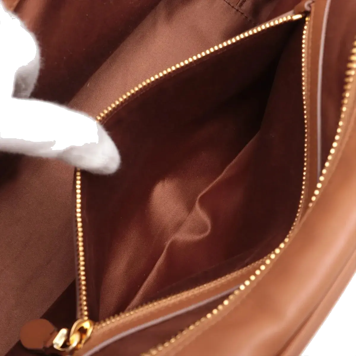 Pre-Loved Bowling Bag Handbag Leather with Gold Hardware, Brown