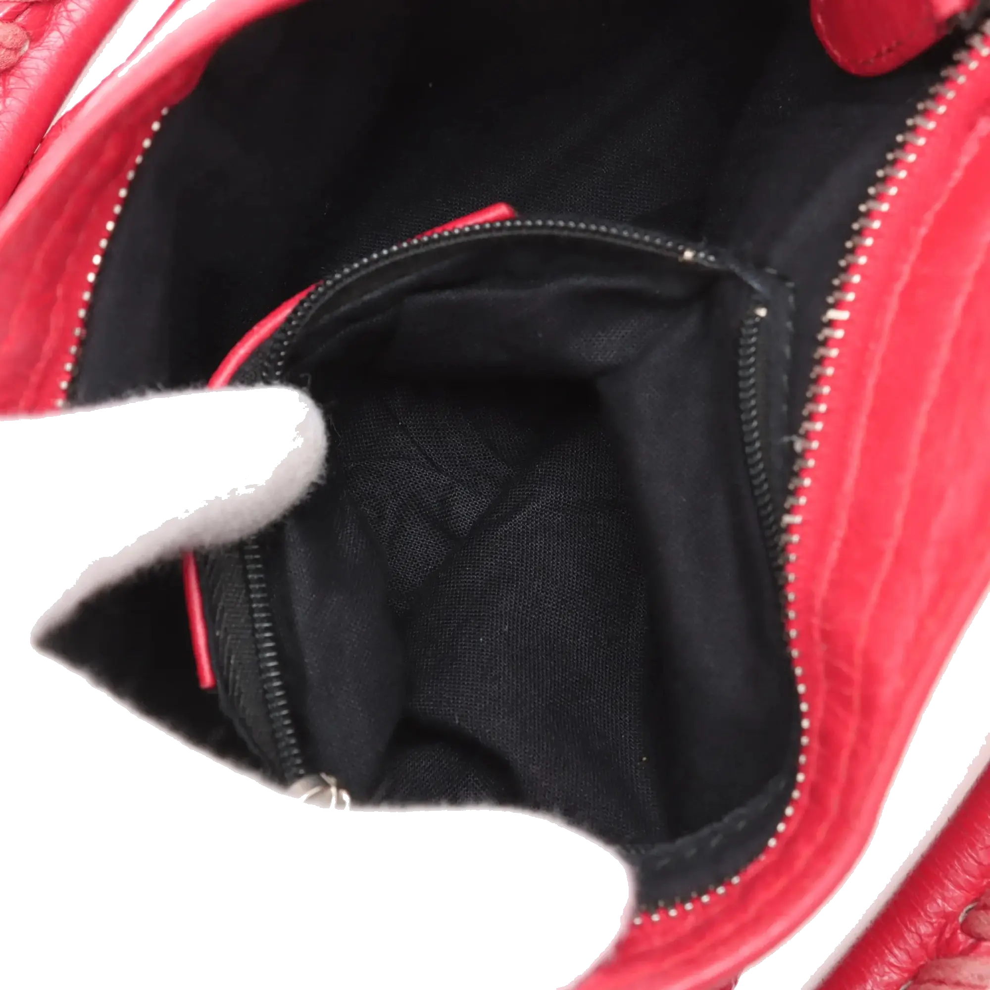 Pre-Loved Classic City Handbag Leather Mini with Silver Hardware, Red