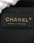 Pre-Loved CC Chain Logo Quilted Chain Bag Shoulder Bag Quilted Leather Small with Gold Hardware, Black