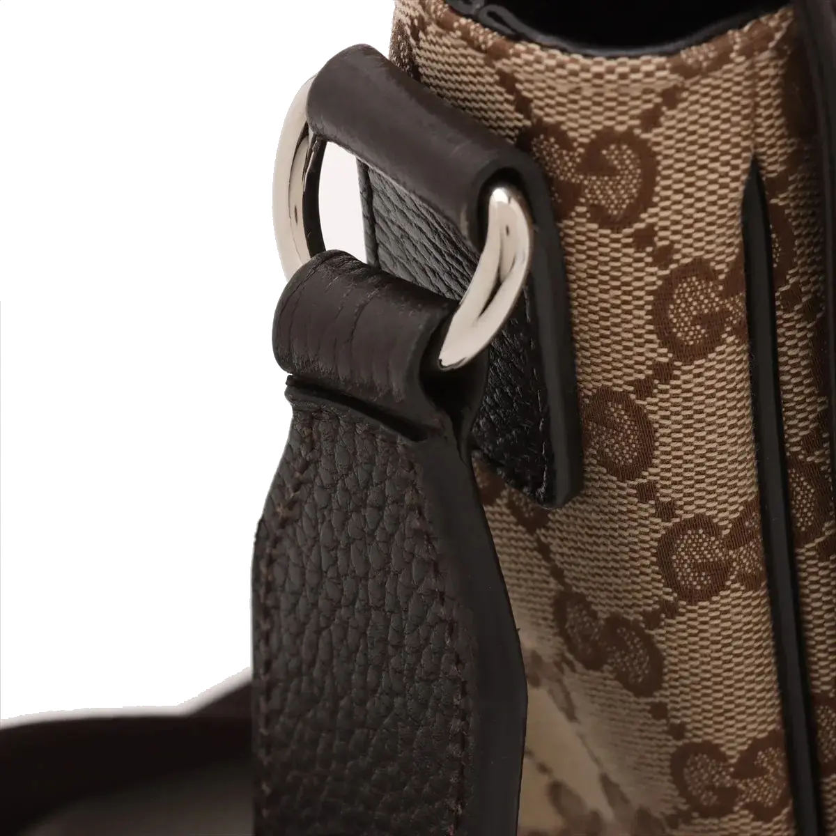 Pre-Loved GG Messenger Crossbody Bag Monogram Coated Canvas with Silver Hardware, Beige/Ebony