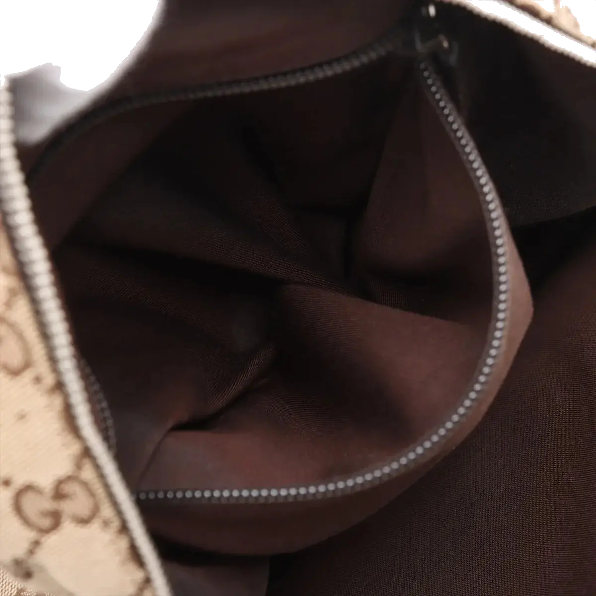 Pre-Loved GG Backpack Monogram Coated Canvas with Silver Hardware, Beige/Brown