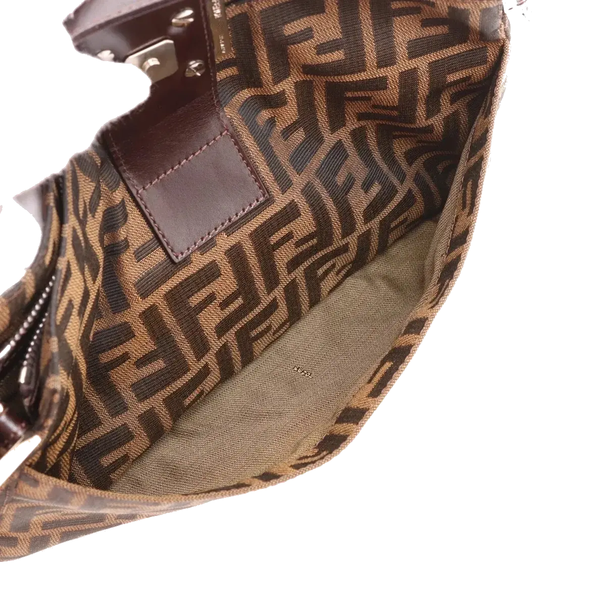 Pre-Loved Mamma Baguette Shoulder Bag Zucca Coated Canvas with Silver Hardware, Brown