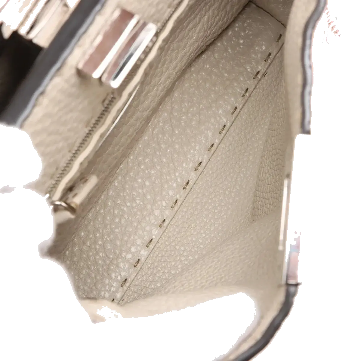 Pre-Loved Peekaboo Selleria Handbag Leather Mini with Silver Hardware, Pink