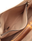 Pre-Loved Diana Bamboo Shoulder Bag Leather Medium with Gold Hardware, Beige