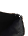 Pre-Loved Saddle Pochette Oblique Canvas Mini with Silver Hardware, Navy and Grey