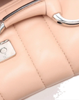 Pre-Loved Horsebit Chain Shoulder Bag Quilted Leather Small with Silver Hardware, Pink
