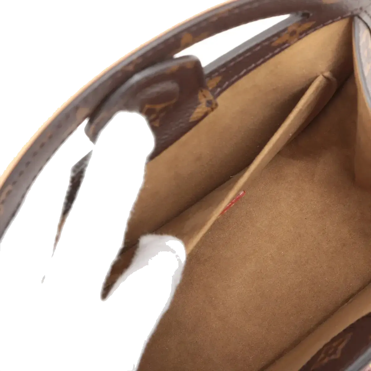 Pre-Loved Petite Boite Chapeau Handbag Monogram Coated Canvas PM with Gold Hardware, Brown