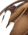 Pre-Loved Petite Boite Chapeau Handbag Monogram Coated Canvas PM with Gold Hardware, Brown