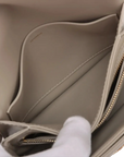 Pre-Loved Triomphe Shoulder Bag Leather Teen with Gold Hardware, Greige