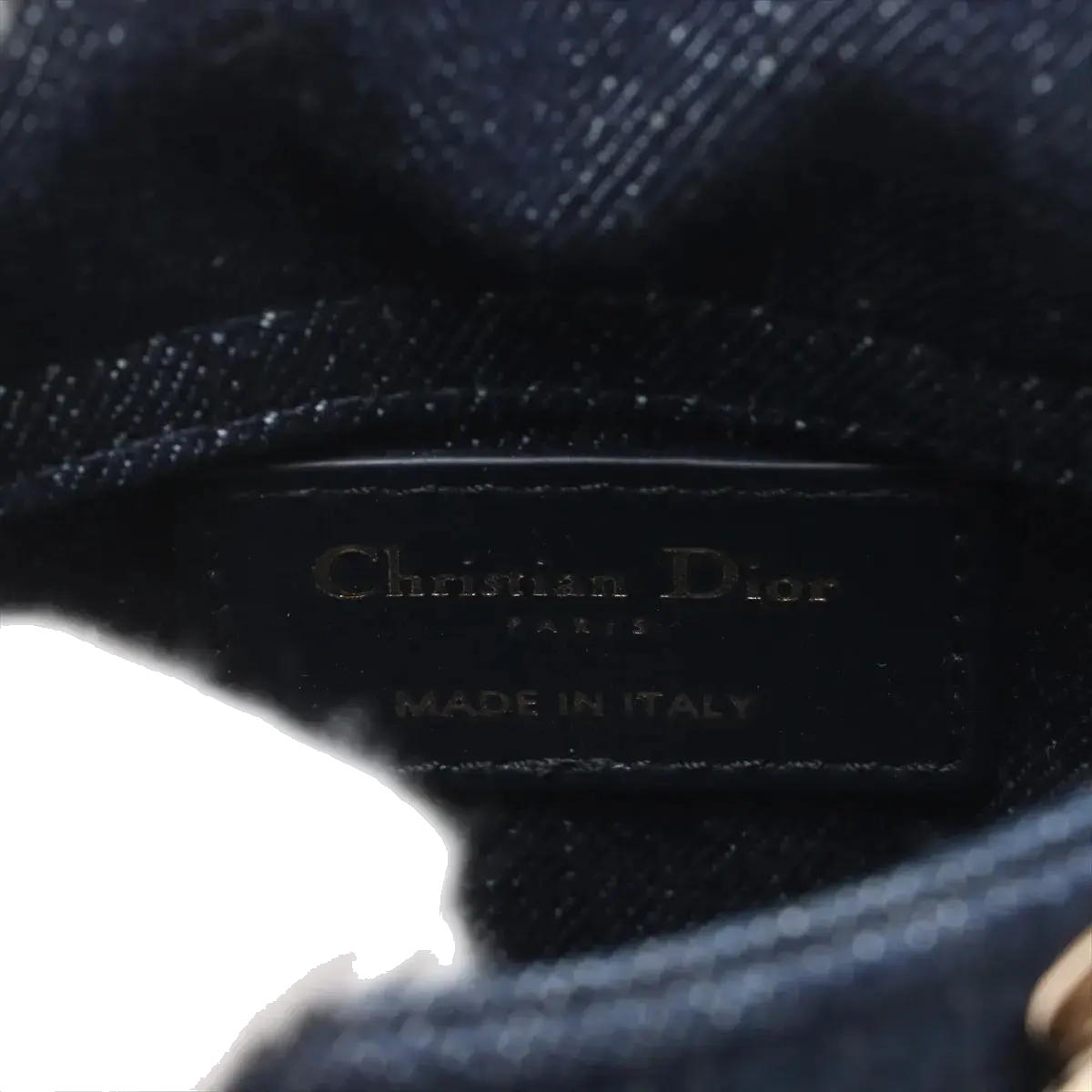 Pre-Loved Lady Dior Handbag Denim Mini with Gold Hardware, Blue