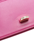 Pre-Loved Matelassé Wallet on Chain Crossbody Bag Quilted Leather Small with Gold Hardware, Pink
