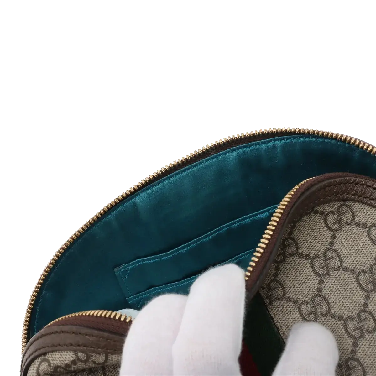 Pre-Loved Ophidia Crossbody Bag Monogram Coated Canvas Small with Gold Hardware, Beige/Ebony