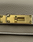 Pre-Loved Kelly Handbag Leather 28 with Gold Hardware, Etoupe