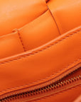 Pre-Loved Padded Cassette Crossbody Bag Intrecciato Leather with Gold Hardware, Orange