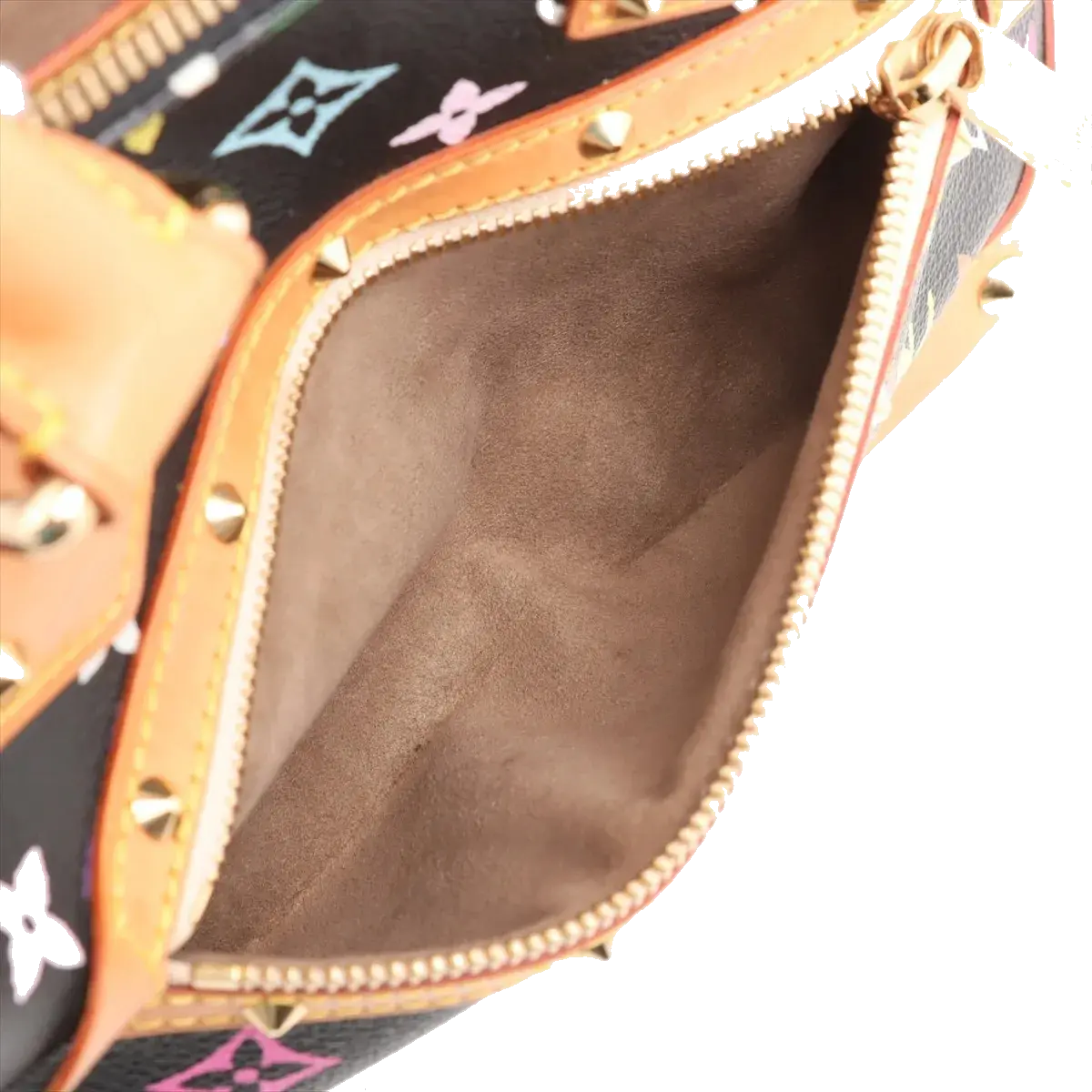 Pre-Loved Alma Handbag Monogram Coated Canvas PM with Gold Hardware, Black Multicolor