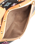 Pre-Loved Alma Handbag Monogram Coated Canvas PM with Gold Hardware, Black Multicolor