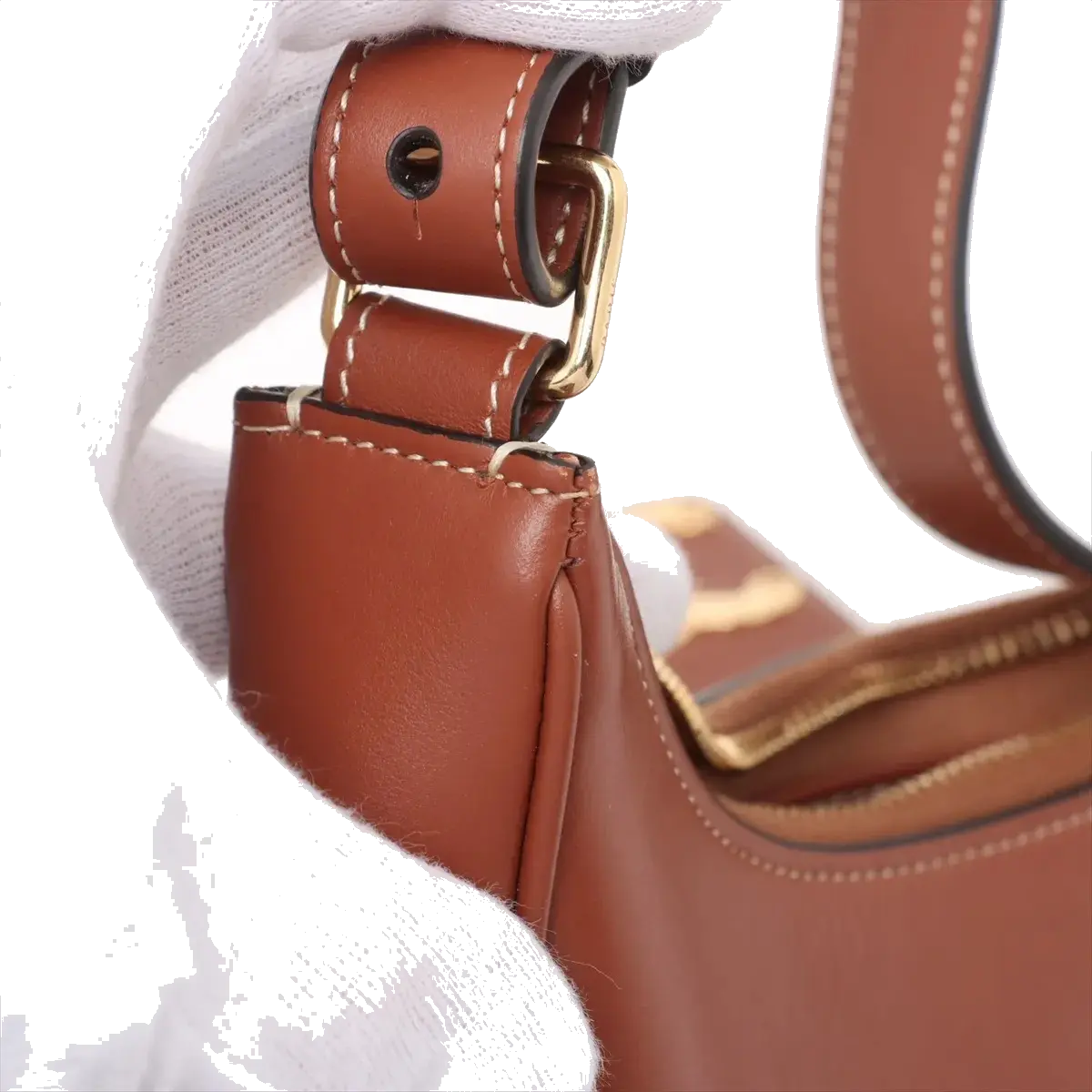 Pre-Loved Ava Triomphe Shoulder Bag Leather Small with Gold Hardware, Tan