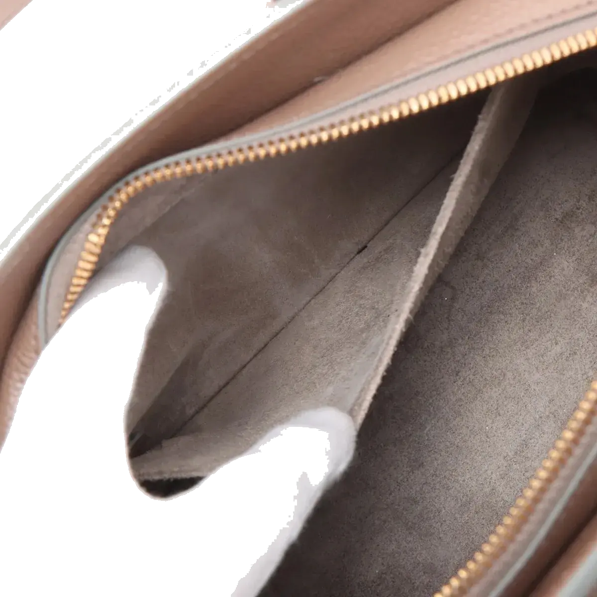 Pre-Loved Cabas Handbag Leather Small with Gold Hardware, Taupe