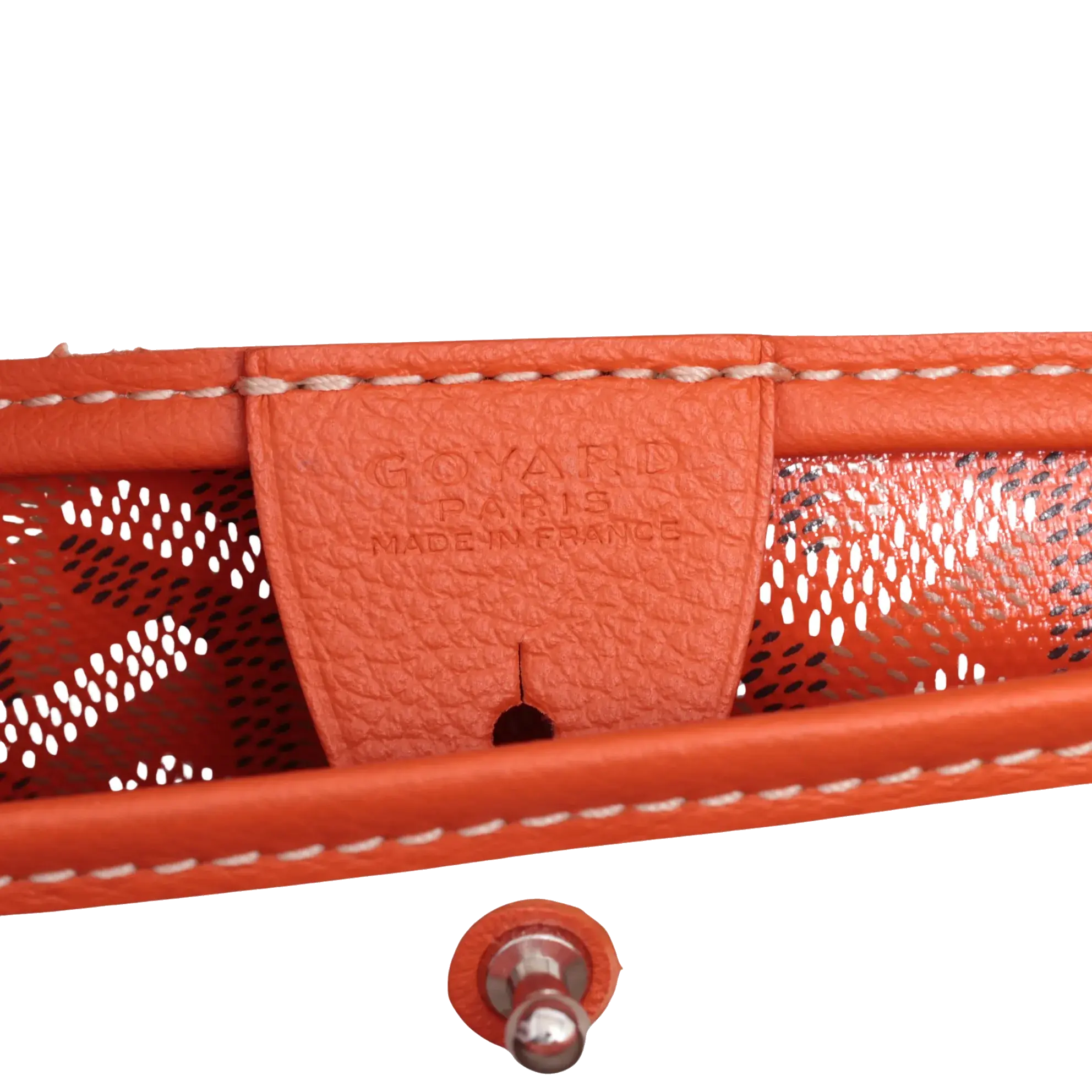 Pre-Loved Artois Tote Goyardine Chevron Coated Canvas PM with Silver Hardware, Orange