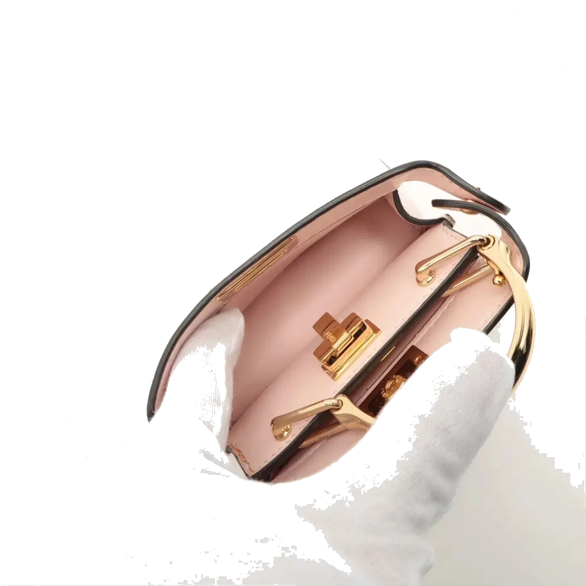 Pre-Loved Peekaboo Handbag Leather Micro with Gold Hardware, Pink