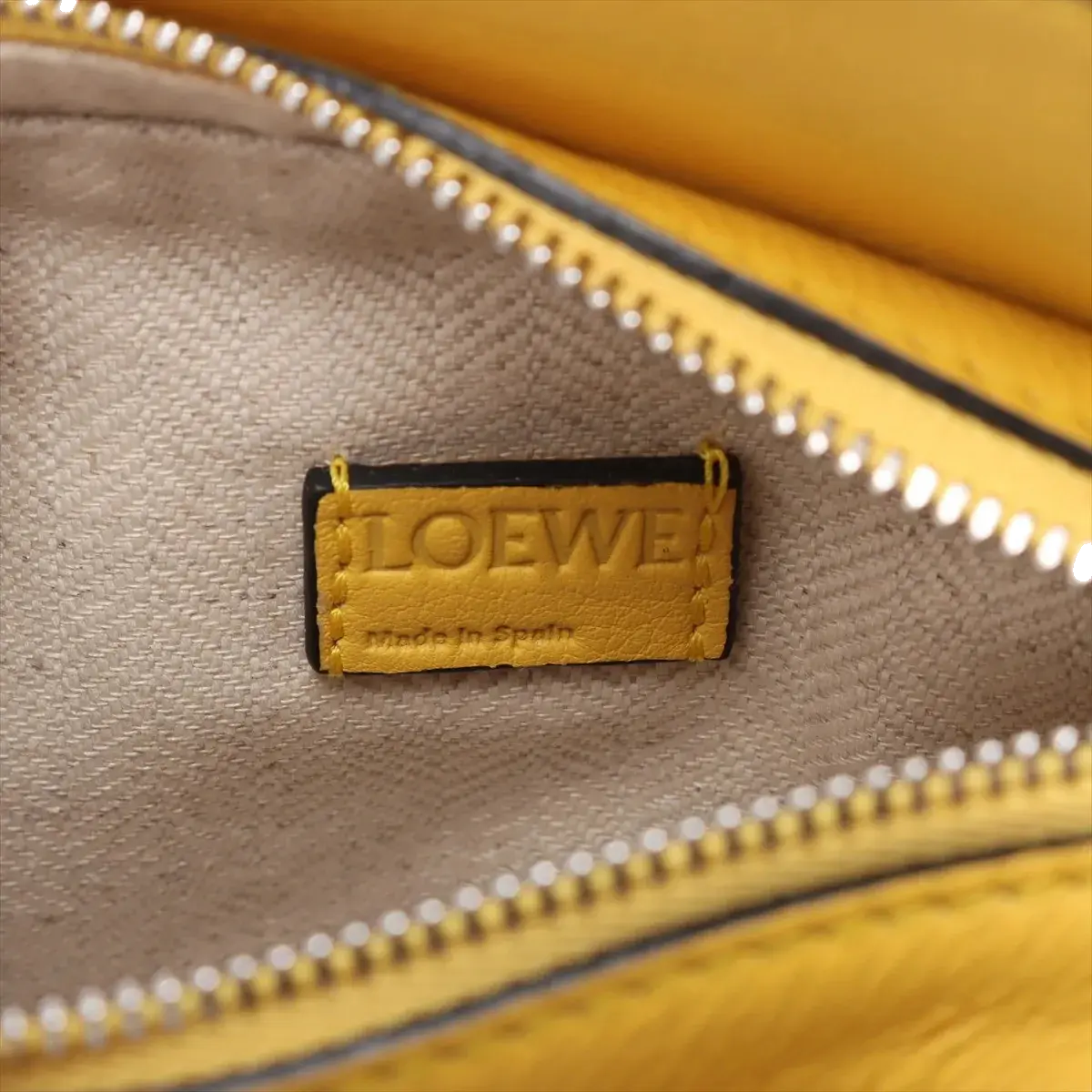 Pre-Loved Puzzle Crossbody Bag Leather Nano with Silver Hardware, Yellow