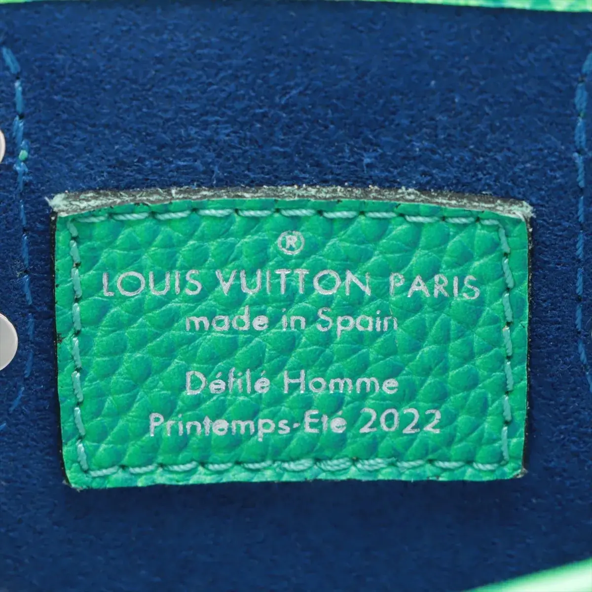 Pre-Loved Sac Plat Tote Monogram Leather XS with Silver Hardware, Green Blue Gradient