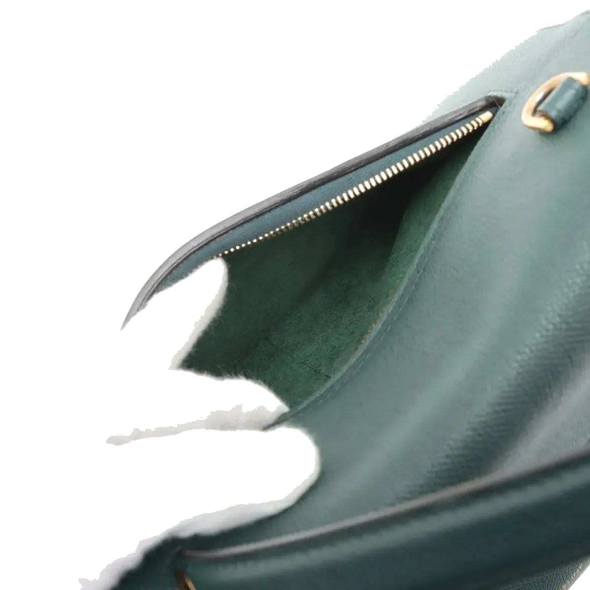 Pre-Loved Belt Bag Handbag Leather Micro with Gold Hardware, Dark Green