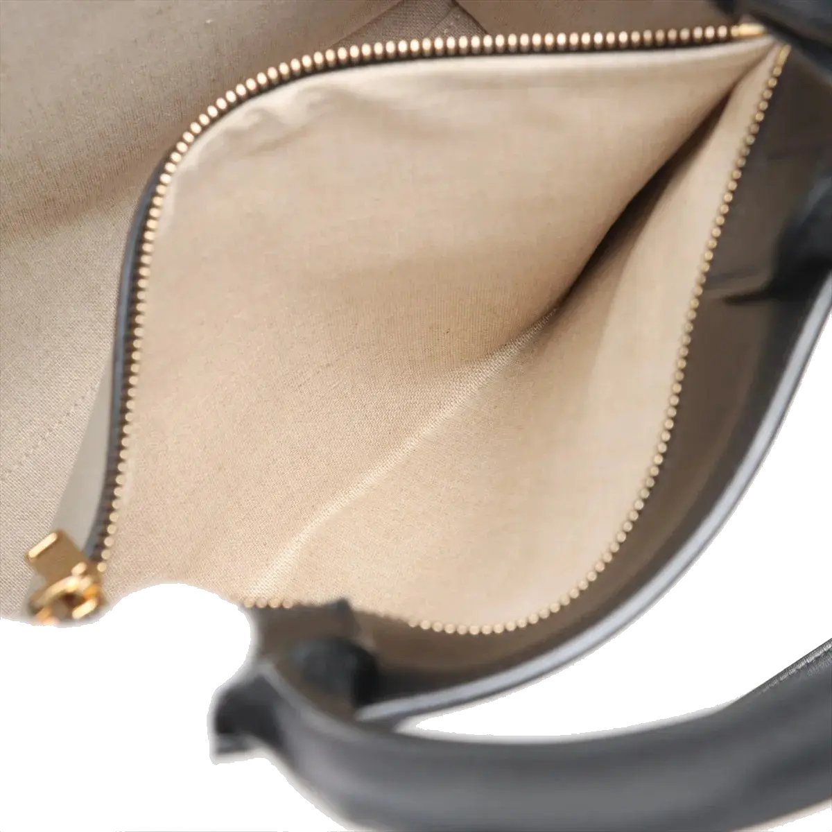 Pre-Loved Triomphe Vertical Cabas Tote Triomphe Coated Canvas Small with Gold Hardware, Beige and Black