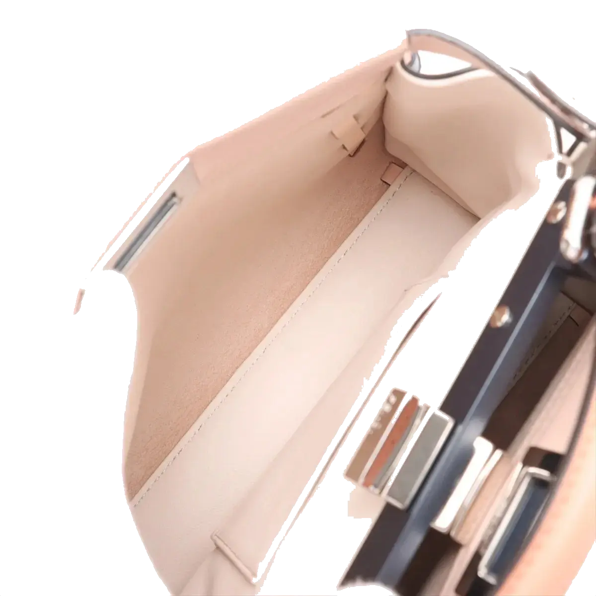 Pre-Loved Peekaboo Handbag Leather Mini with Silver Hardware, Pink