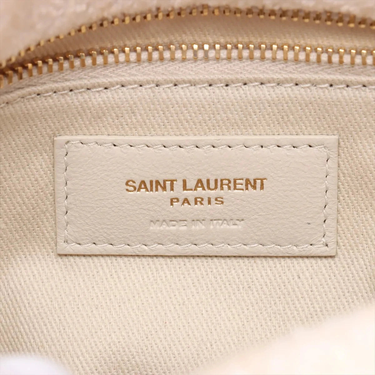 Pre-Loved Loulou Puffer Shoulder Bag Quilted Velvet Small with Aged Gold Hardware, Ivory Multicolor