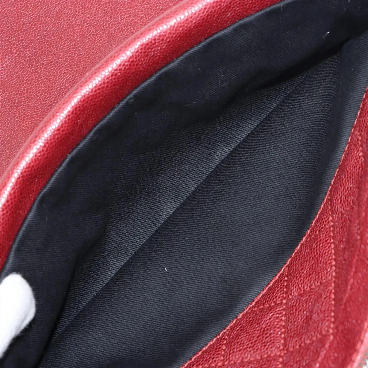 Pre-Loved Easy Flap Shoulder Bag Quilted Leather with Silver Hardware, Red