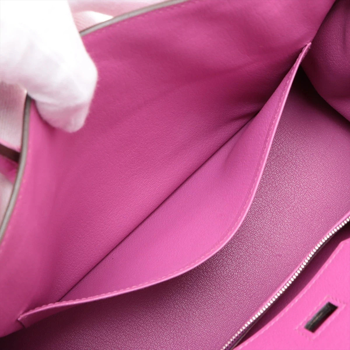 Pre-Loved Birkin Handbag Leather 30 with Palladium Hardware, Magenta Pink
