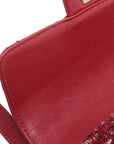 Pre-Loved Flap Bag Shoulder Bag Quilted Leather Mini with Gold Hardware, Red