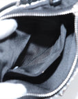 Pre-Loved Satin Crystal Tote Shoulder Bag Embellished Satin Small with Silver Hardware, Black