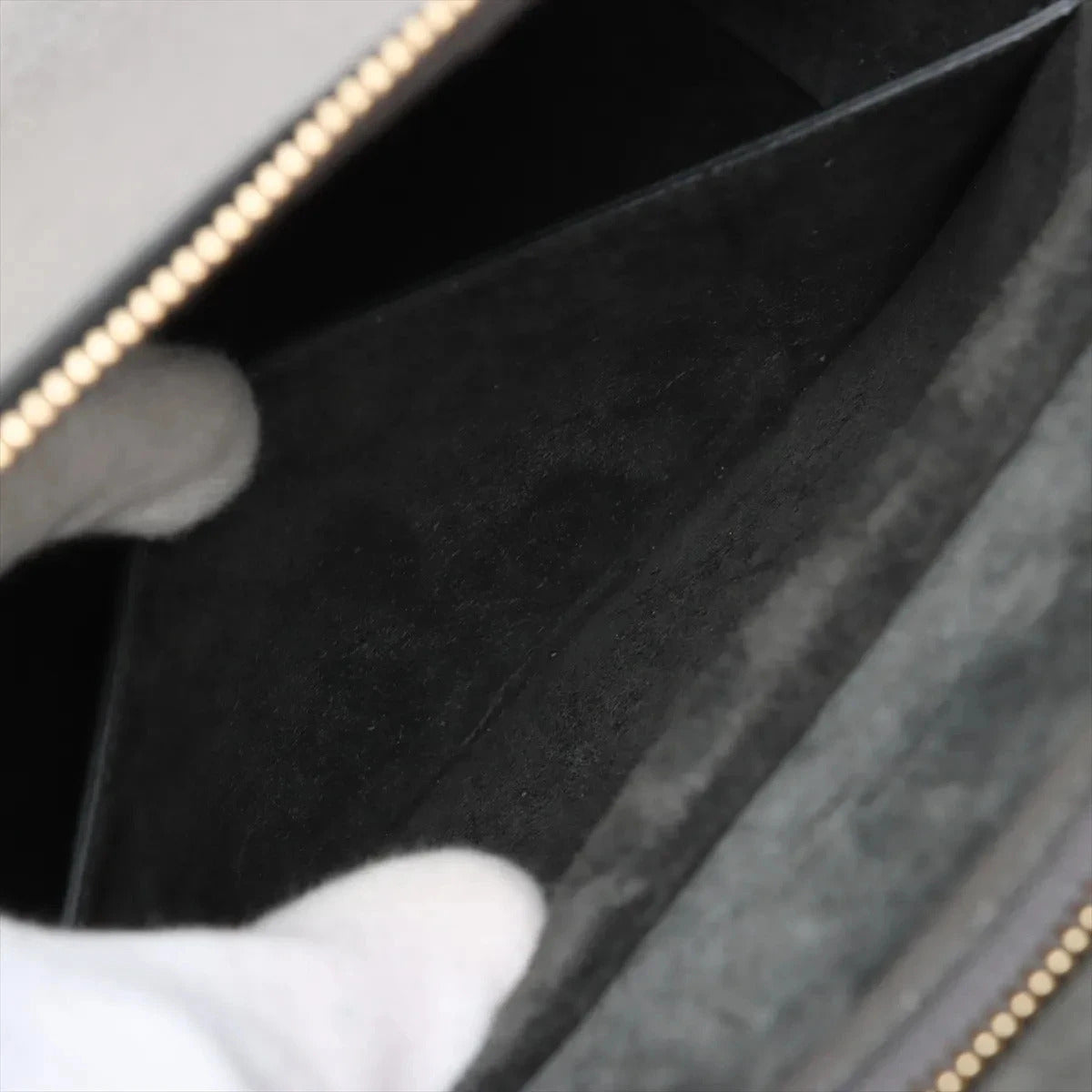 Pre-Loved Belt Bag Handbag Leather Micro with Gold Hardware, Gray