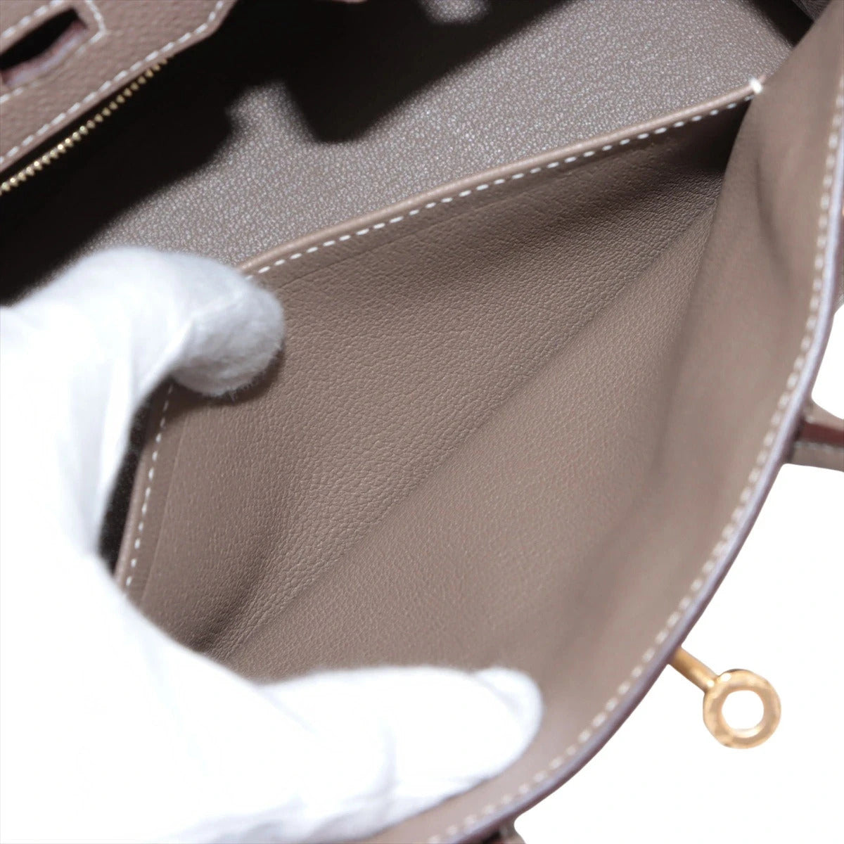 Pre-Loved Birkin Handbag Leather 25 with Gold Hardware, Etoupe