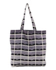Pre-Loved Quilted Flap Bag with Foldable Tote Crossbody Bag Quilted Canvas Mini with Silver Hardware, Black