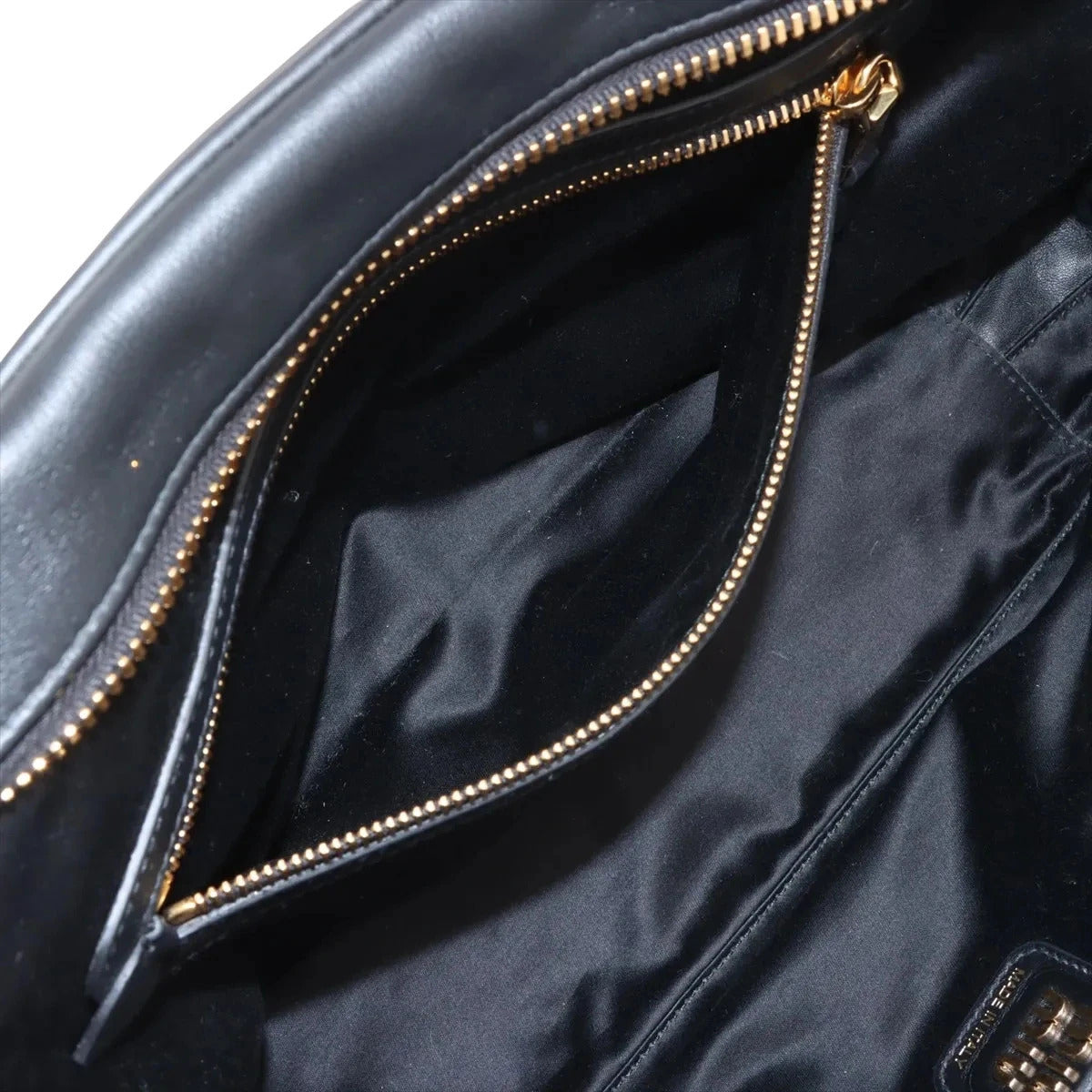 Pre-Loved Bowling Bag Handbag Leather with Gold Hardware, Black