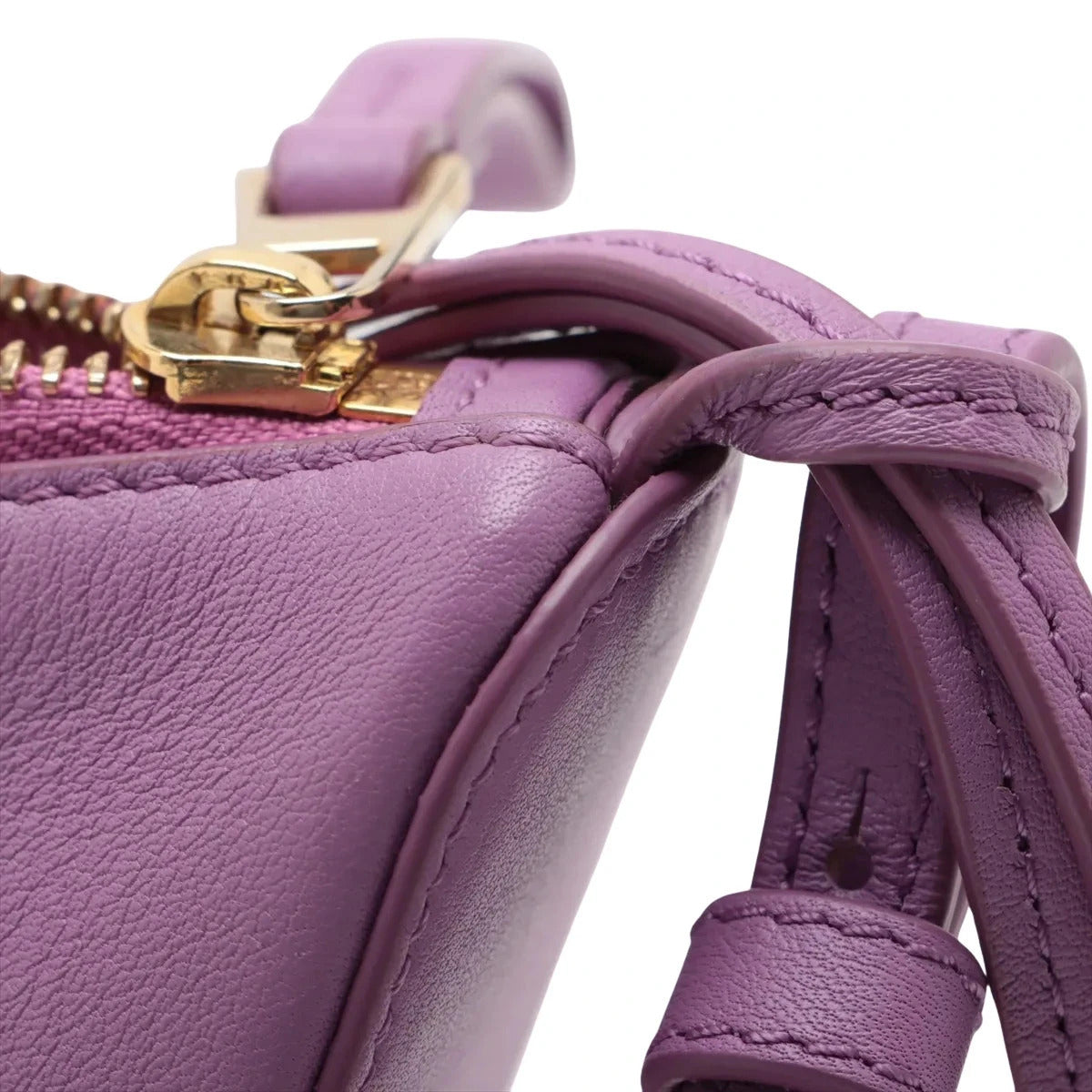 Pre-Loved Hammock Hobo Crossbody Bag Leather Mini with Gold Hardware, Purple