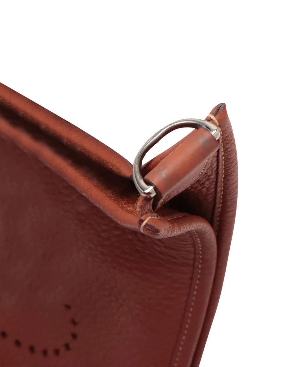 Pre-Loved Evelyne Crossbody Bag Leather PM with Palladium Hardware, Cuivre