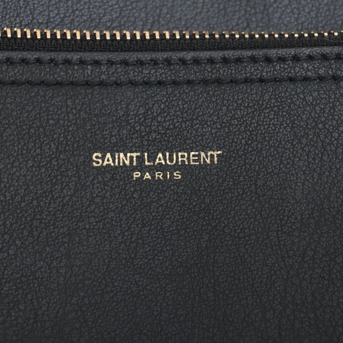Pre-Loved Shopping Tote Leather with Gold Hardware, Black