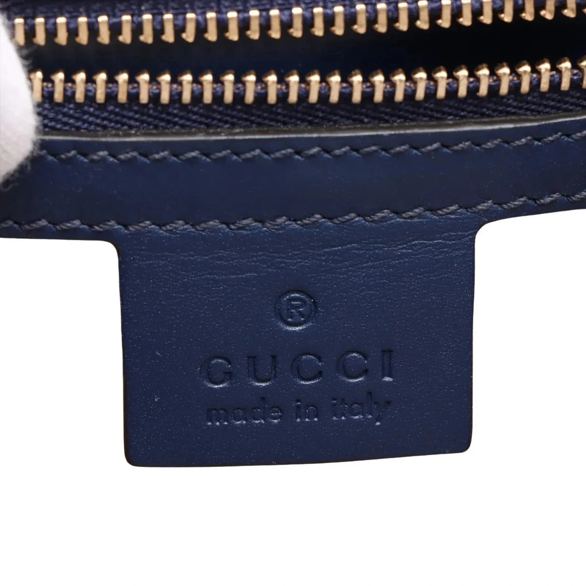 Pre-Loved Sylvie Shoulder Bag Leather Small with Gold Hardware, Navy Blue