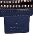 Pre-Loved Sylvie Shoulder Bag Leather Small with Gold Hardware, Navy Blue