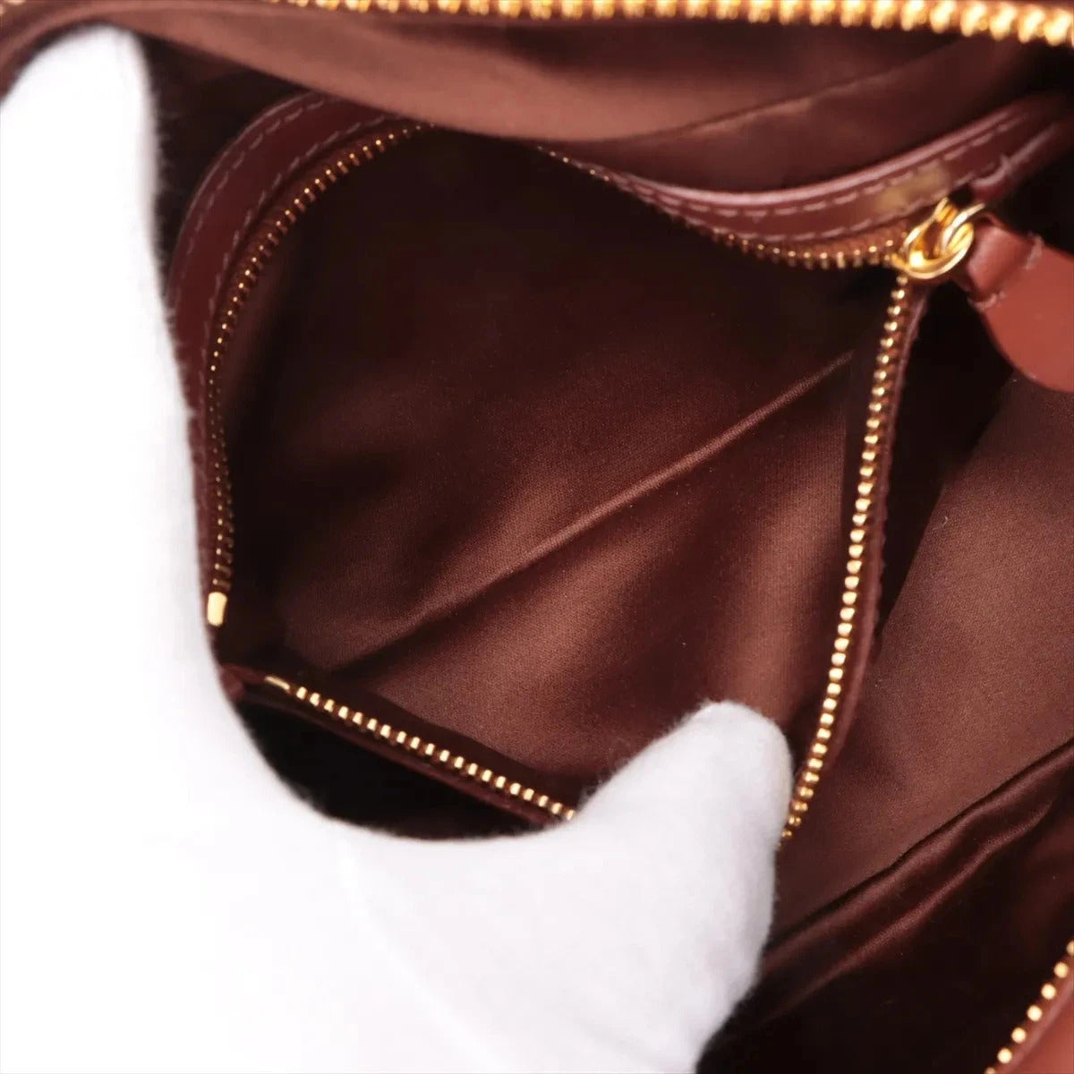 Pre-Loved Bowling Bag Handbag Leather Mini with Gold Hardware, Rust