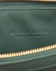 Pre-Loved Sunrise Shoulder Bag Intrecciato Leather Small with Gold Hardware, Sage Green
